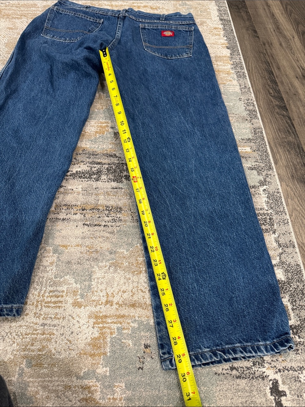 Dickies Men's Blue Denim Jeans - Straight Fit Vintage 36x30 - Picture 3 of 6